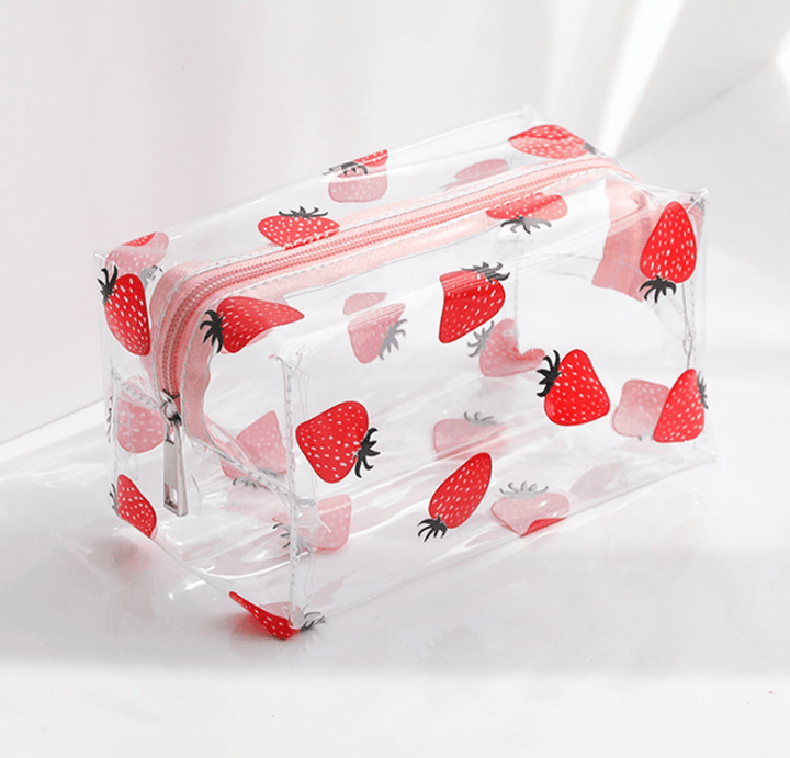 Japanese Cute Transparent Cosmetic Bag Large Capacity Portable New Super Fire Wash Storage Bag Korea Ins Wind