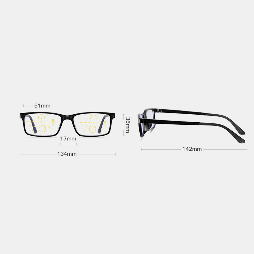 Unisex Anti-Blue Light Distance and near Dual Purpose Multi-Focus Zoom Reading Glasses Presbyopic Glasses