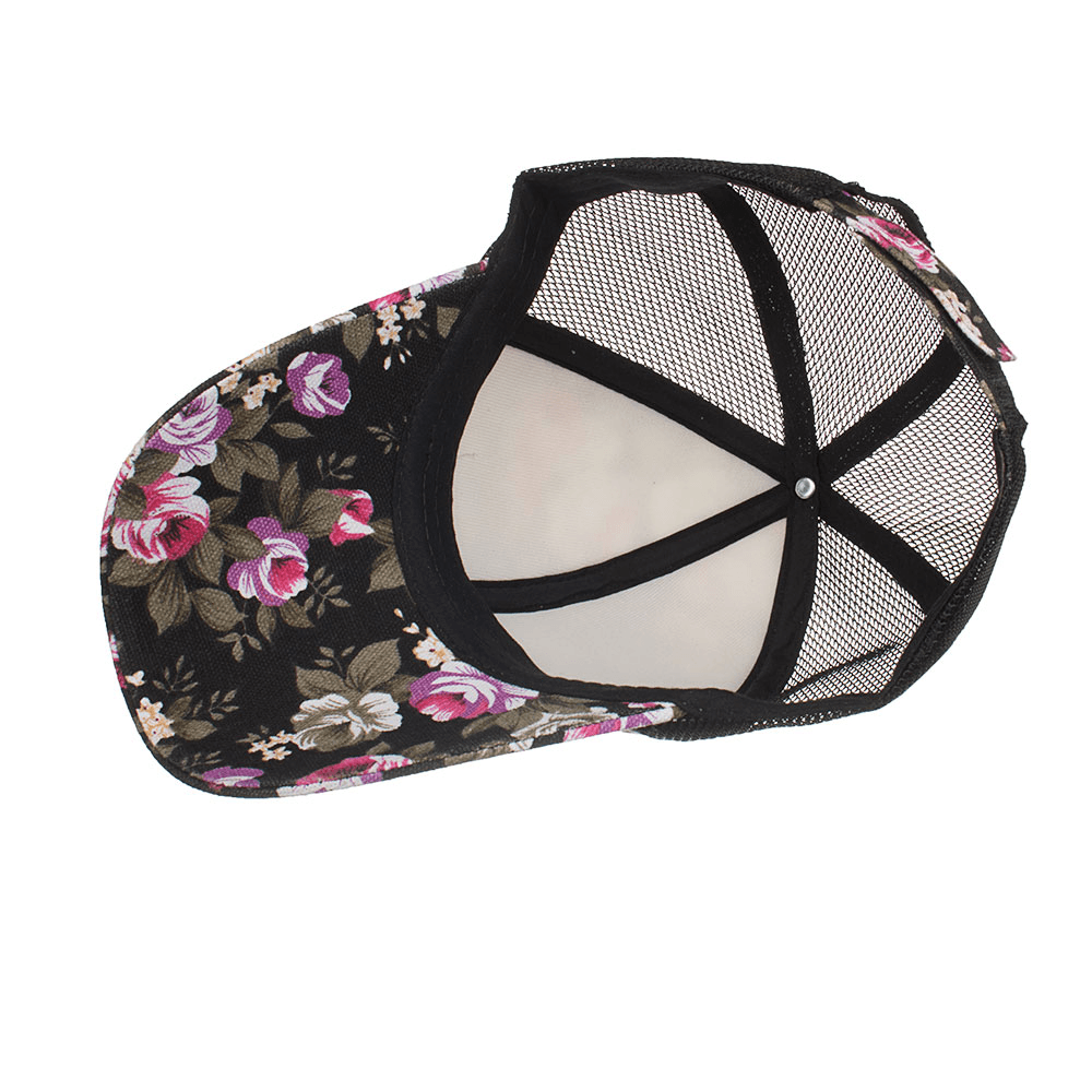 Women Summer Outdoor Print Breathable Mesh Baseball Cap Casual Adjustable Visor Hat