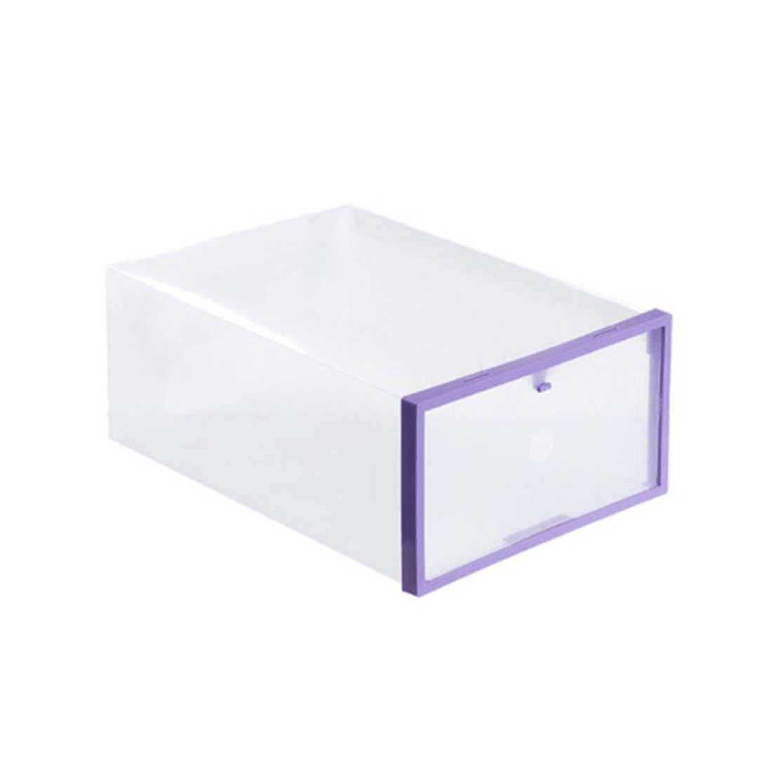 Foldable Clear Plastic Shoe Boxes Storage Organizer Stackable Tidy Display Box Baskets - MRSLM