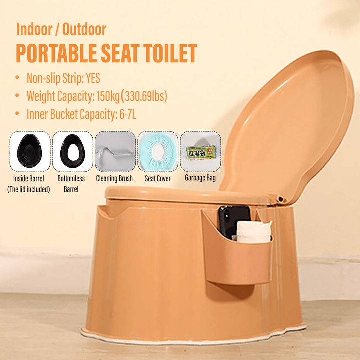 Portable Toilet Seat Old Men Women Home Bath Indoor Removable Potty Commode