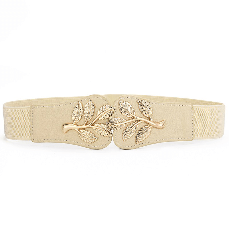 Women Skirt Decoration Waist Design PU Belt Casual Wild Vogue Elastic Waistband Waist Belt - MRSLM