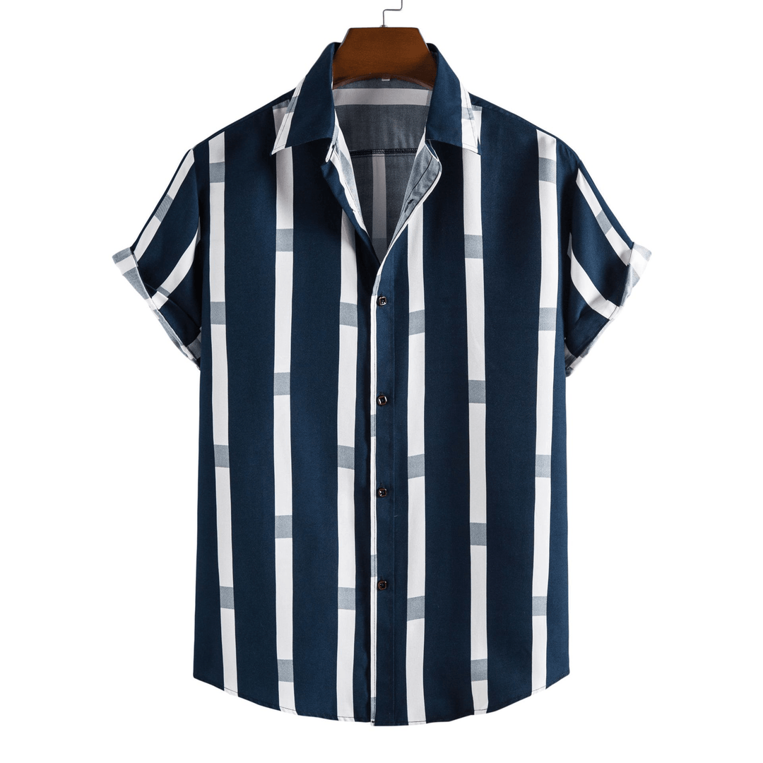 Striped Loose plus Size Casual Men'S Shirt