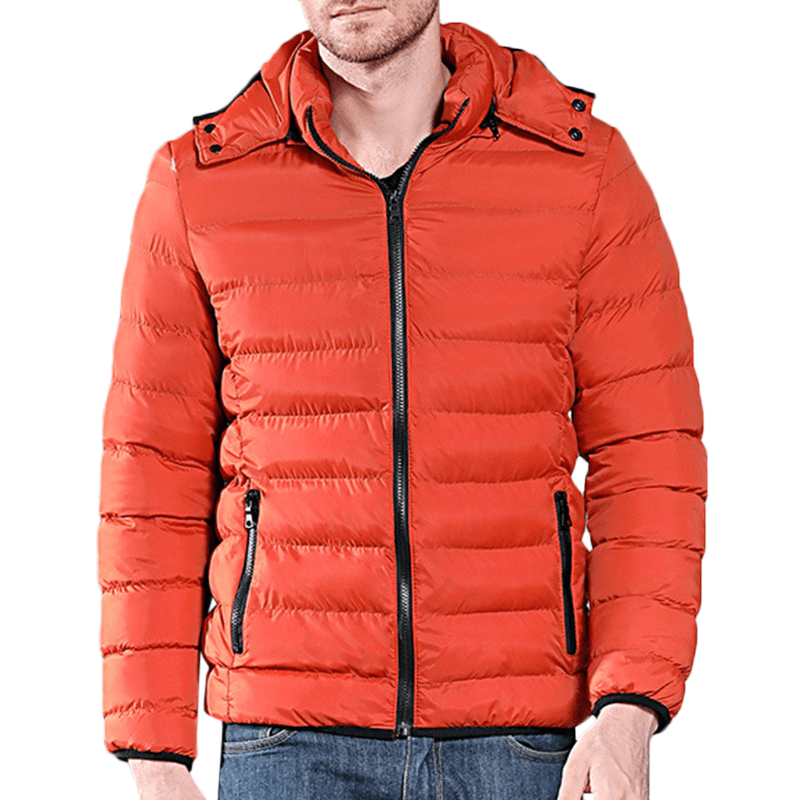 Mens Winter Hooded Windproof Warm Insulated Padded Jacket