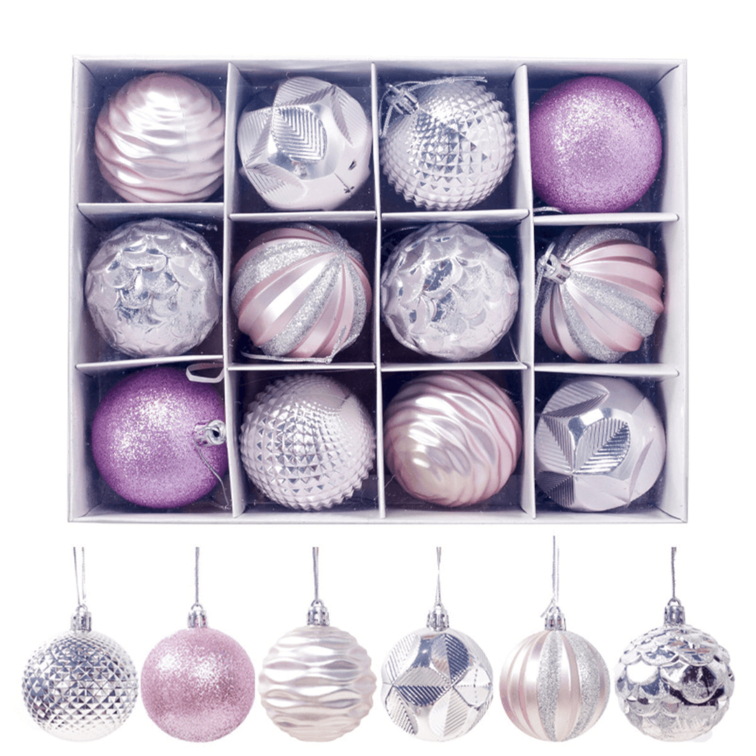 12Pcs 50Mm Christmas Tree Ball Baubles Decoration Xmas Hanging Party Ornaments