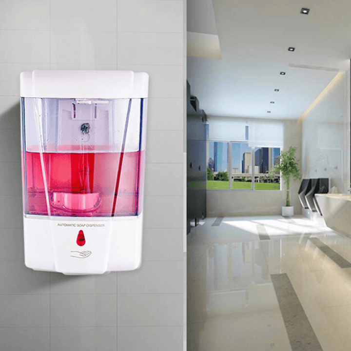 700ML Automatic Soap Dispenser Wall-Mounted Touchless IR Sensor Sanitizers Liquid Dispenser