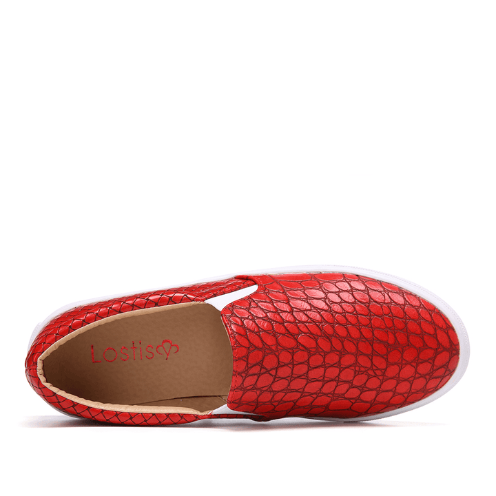 LOSTISY Women Soild Color Stone Print Comfy Flats