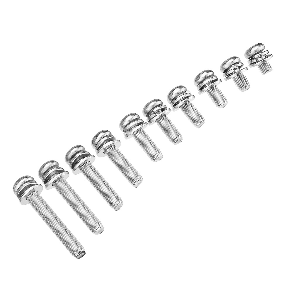 Suleve‚Ñ¢ M6SP1 50Pcs M6 Stainless Steel 10-40Mm Phillips Pan Head Machine Screw Washer Bolt Asortment