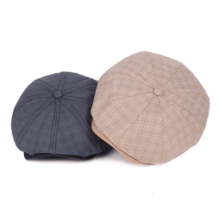 Men Visor Linen Newsboy Beret Caps