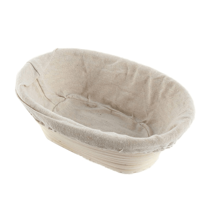 2PCS Rising Long Oval Bread Banneton Brotform Dough Proving Proofing Rattan Bask Storage Baskets