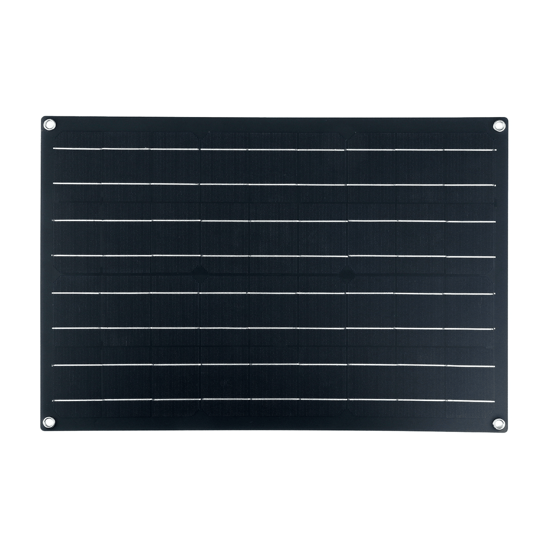 30W Waterproof Solar Panel Matte Texture Car Emergency Charger with 4 Protective Corners Dual USB+DC