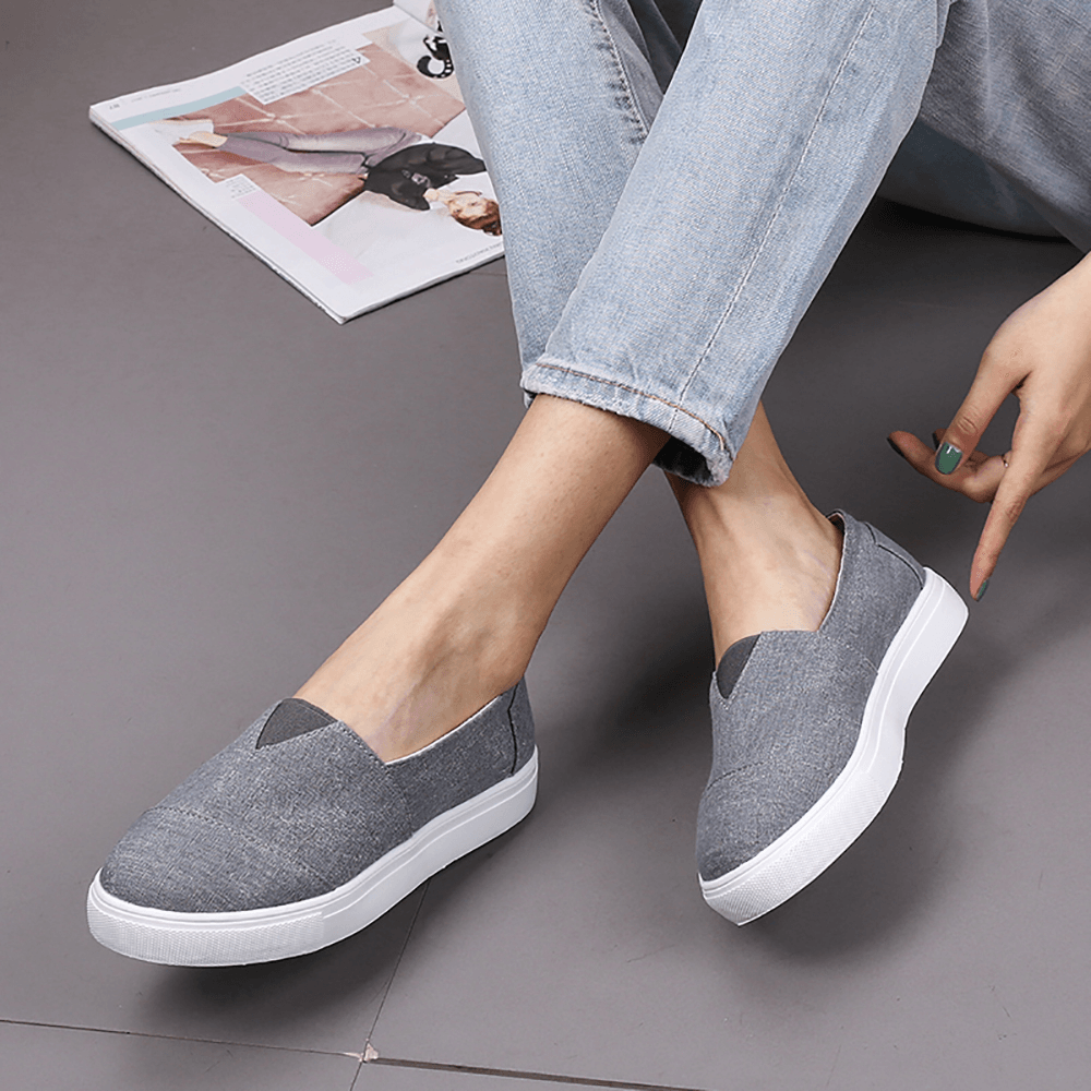 Solid Color Slip on Loafers