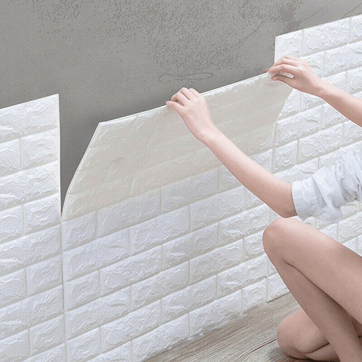 5Pcs 3D Soft Tile Brick Wall Sticker Self-Adhesive Waterproof Foam Panel 38*35Cm