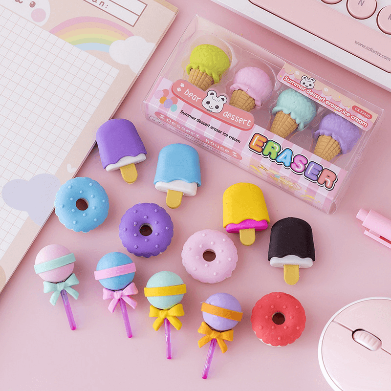 Creative Primary School Prize Eraser Dessert Cute Cartoon Childrens Gifts School Supplies Kindergarten Eraser