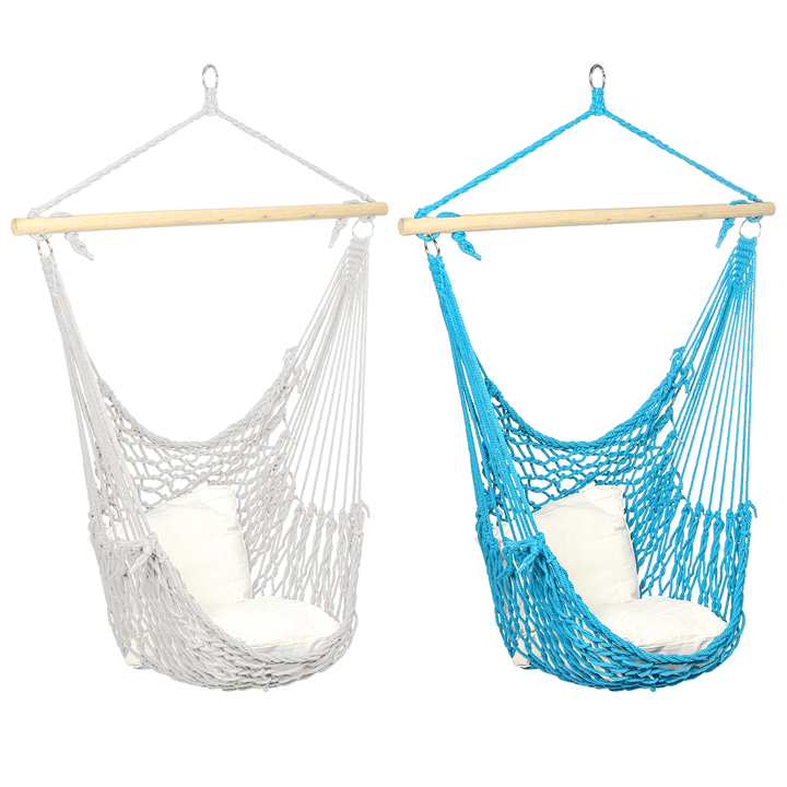 Hammock Chair Swing Hanging Rope Seat Net Chair Tree Outdoor Patio Indoor 200Kg