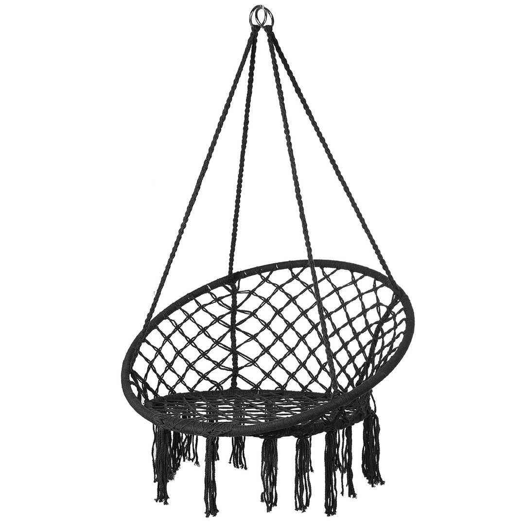 Macrame Swing Chair Kids Hanging Hammock Chair Max Load 125Kg Outdoor Indoor Garden - MRSLM