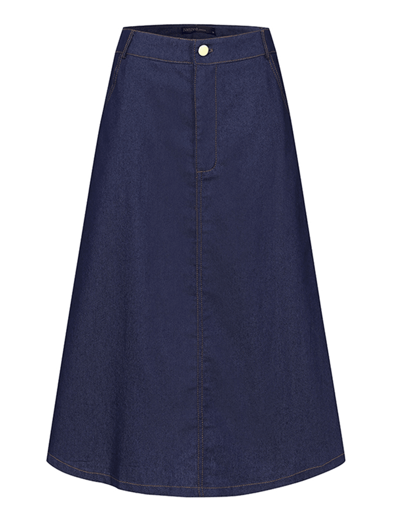 Women Casual Loose Knee Length Denim Skirts