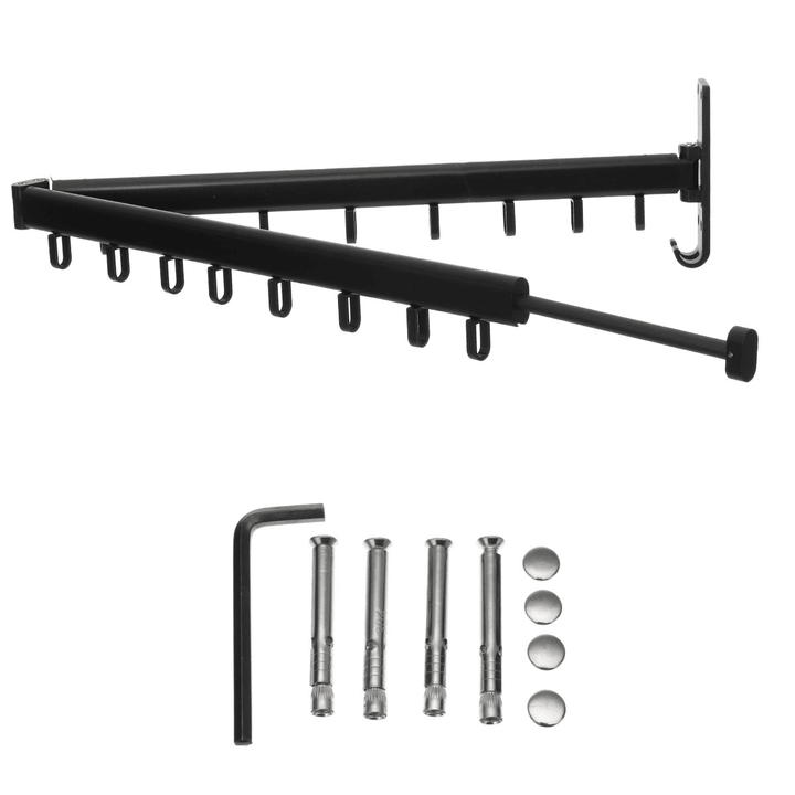 Folding Clothes Hanger Wall Mounted Telescopic Drying Rack Balcony Room Outdoor