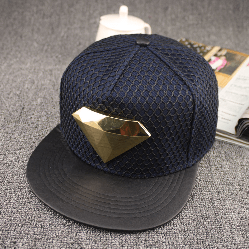 European and American Diamond New Mesh Flat Brim Hat