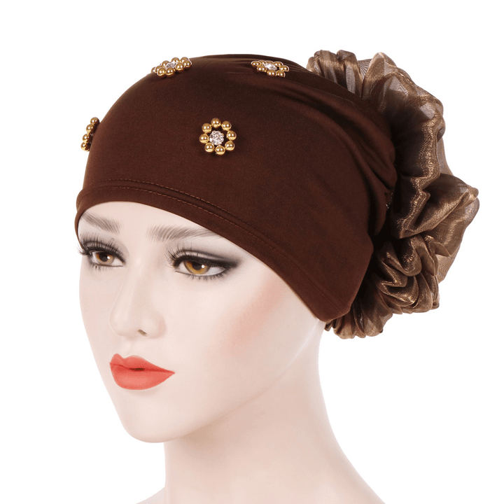 Women Winter Cotton Earmuffs Muslin Chemical Turban Cap - MRSLM