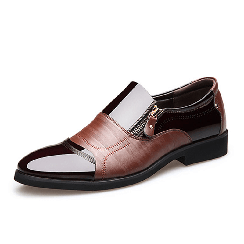 Men Comfy Pointed Toe Leather Business Formal Shoes