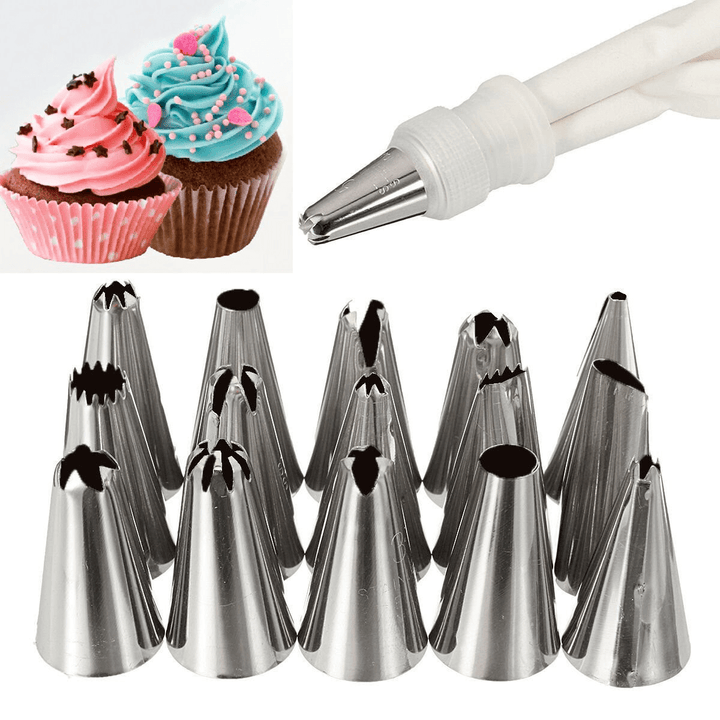 16 Pcs Set Russian Piping Tips Multi-Shape Icing Npzzles Cake Decoration Top Baking Accessories