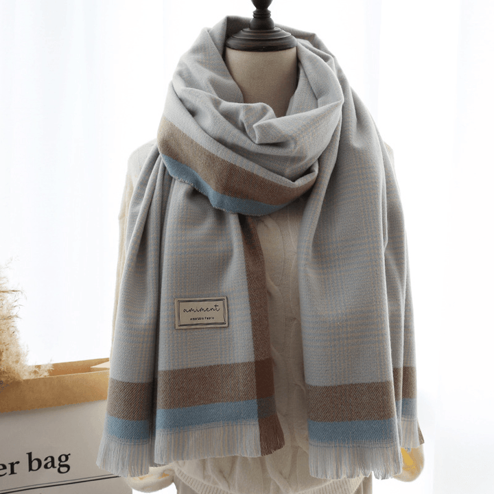 Thickened Cashmere Thermal Shawl Dual-Use Scarf