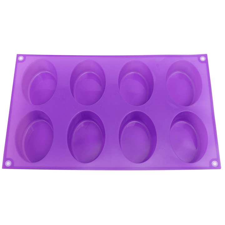 8-Cavity Oval Soap Mold Silicone Chocolate Mould Tray Homemade Muffin Making Tool Baking Mould