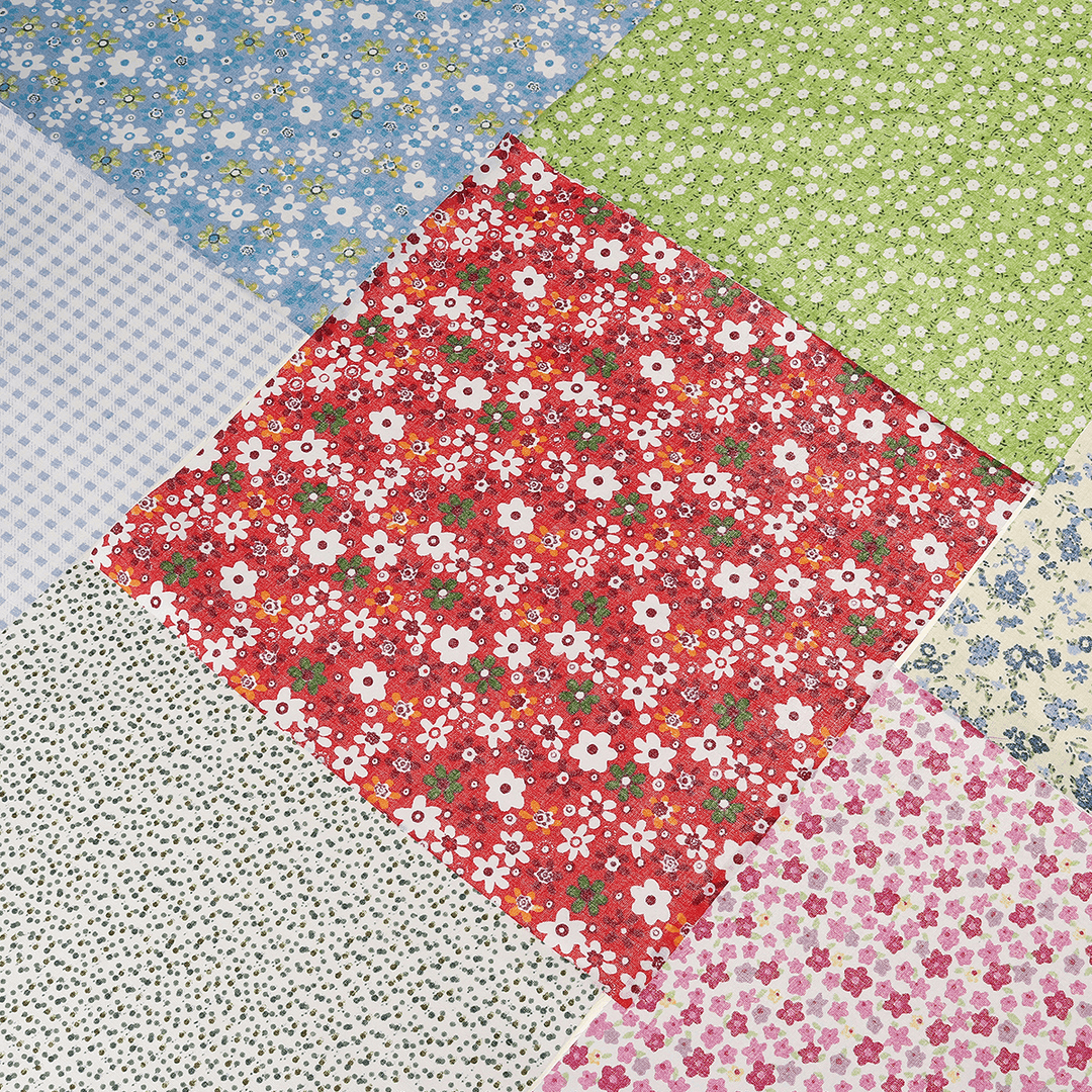 50PCS DIY Assorted Pre-Cut Square Bundle Charm Cotton Floral Quilt Fabric Patchwork