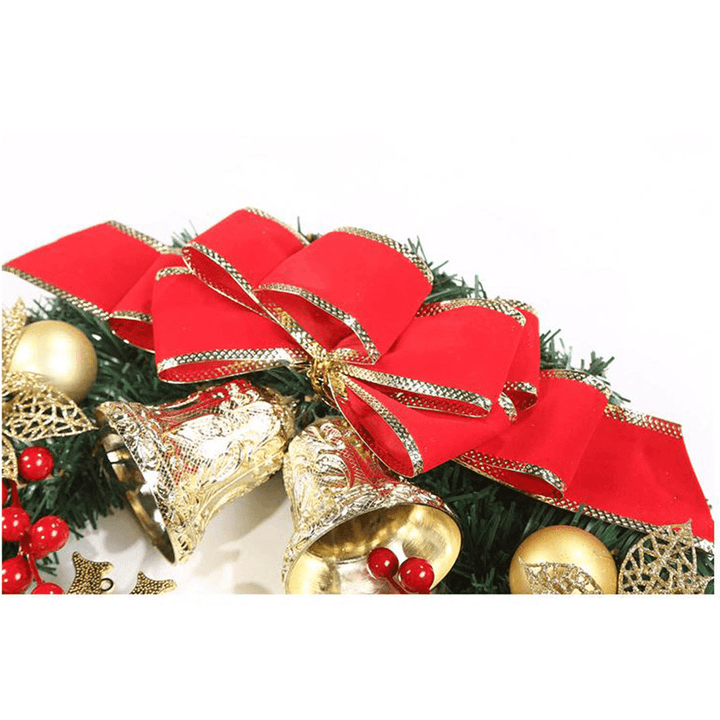 30Cm Christmas Garland Arrangement Ornament Wreath Decor Wreath Bow Bell for 2020 Christmas New Year Festival Decoration