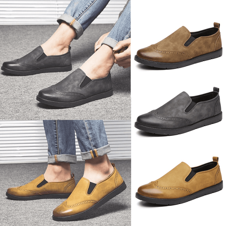 Men'S Business Casual Loafers Chelsea Slip on Work Dress Hand Stitching Shoes