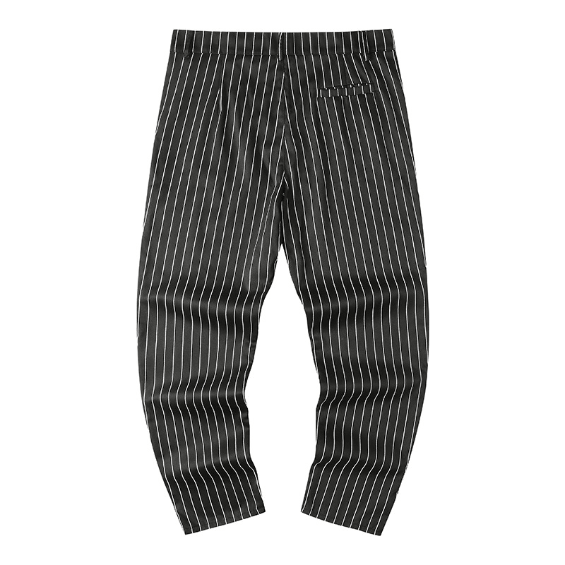 New European Style Striped Stitching Button-Style Slim-Fit Men'S Casual Pants