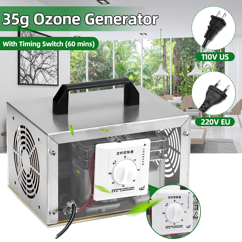 35G/H 110V/220V Ozone Generator Air Purifier Sterilizer with Timing Switch