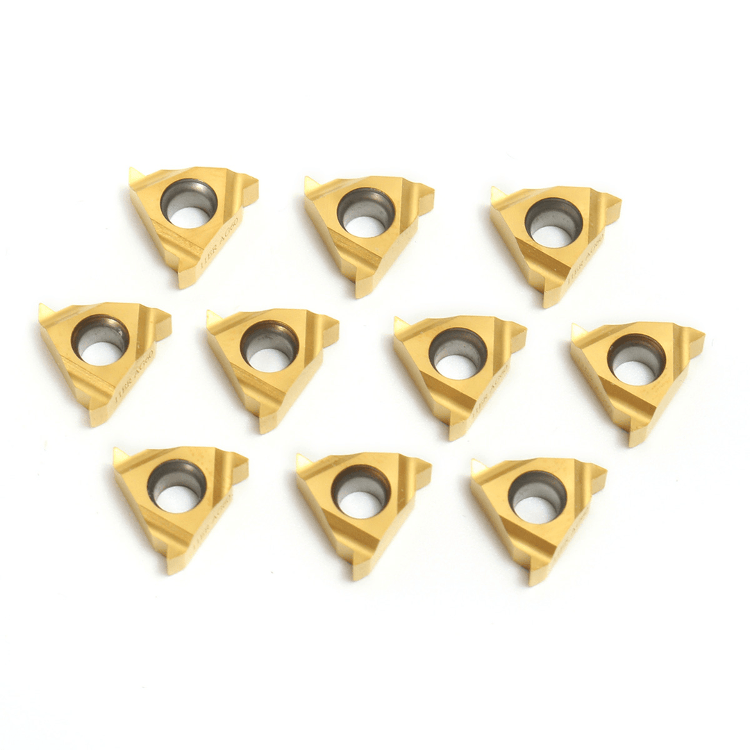 10Pcs 11ER A60 Carbide Inserts External Thread Turning Tool Holder Inserts External CNC Cutter