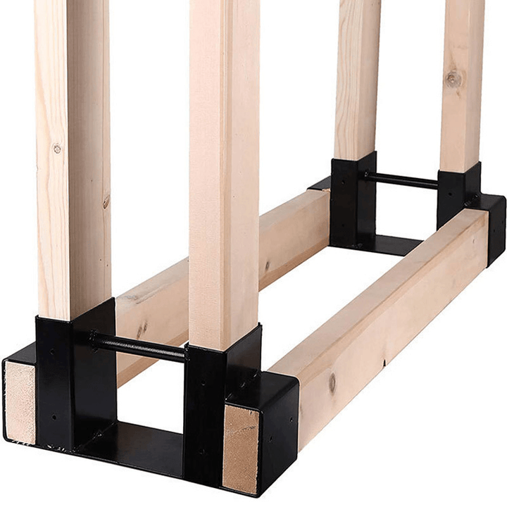 Kingso Firewood Rack Bracket with Screws Heavy Duty Firewood Holder Adjustable Length Log Wood Rack Fireplace Wood Storage Holder