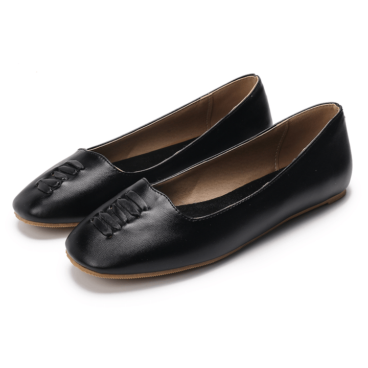 Women Square Toe Comfy Lightweight Slip on Loafers