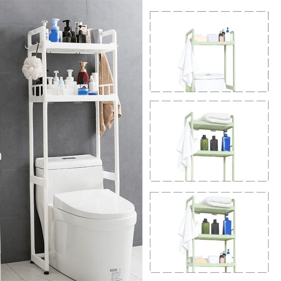 1/2/3 Tier over Toilet Storage Rack Bathroom Space Saver Towel PP Home Organizer