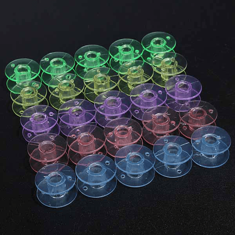 25 Pcs Plastic Sewing Machine Bobbins Spools Brother Babylock Singer