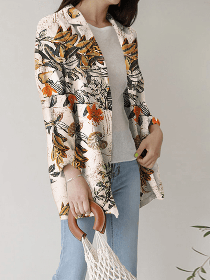 Women Full Sleeve Casual Loose Floral Printing Leisure Workwear Suit