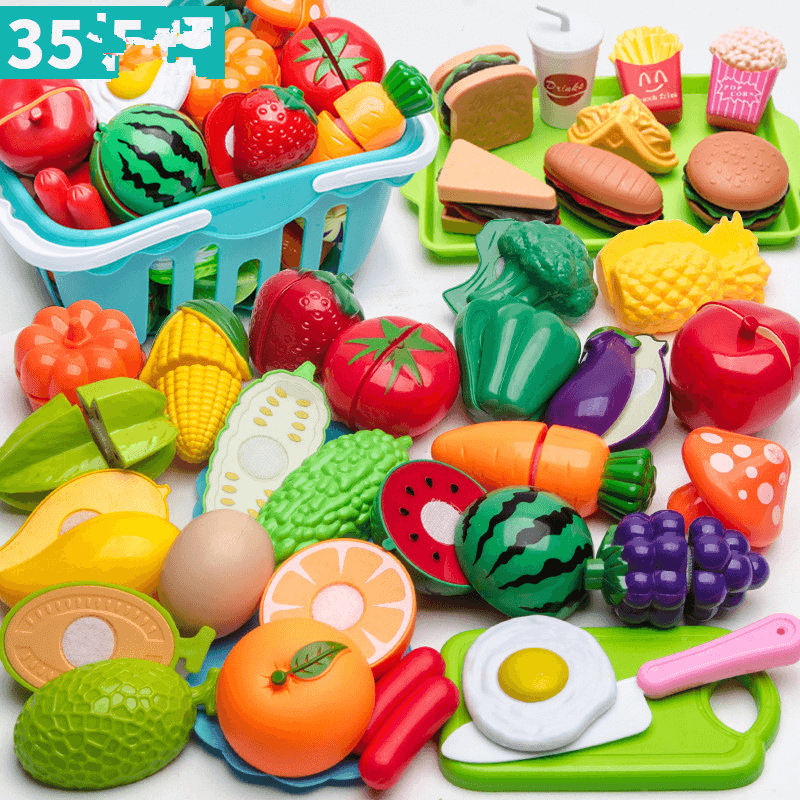 Children'S Cut Fruit and Vegetable Cake Pizza Cut Happy House Boys and Girls Kitchen Table Toy Set