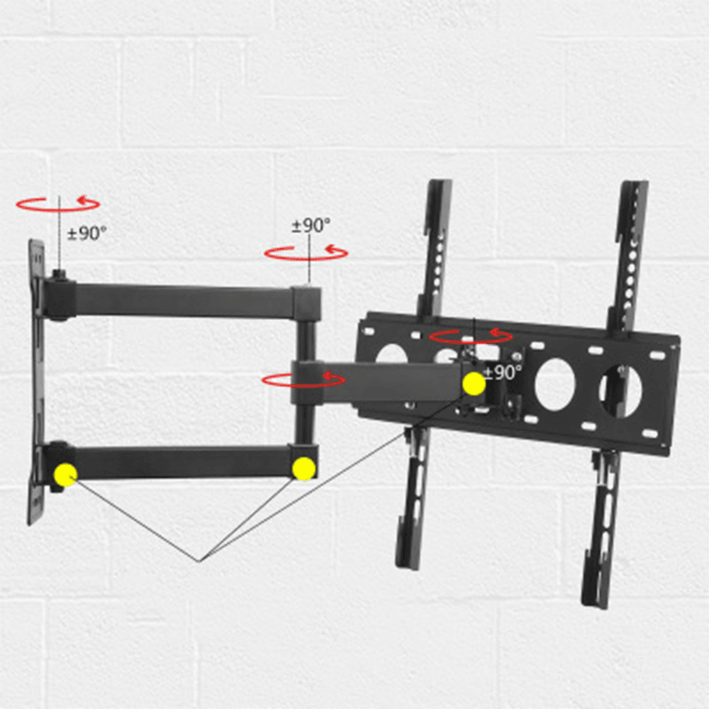 Three Gear Height Adjustable TV Stand Wall Mount Common Tilt Spin Bracket Monitor Holder for LCD LED