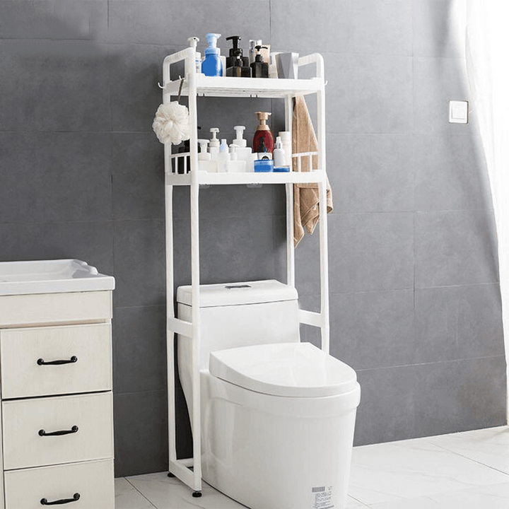 1/2/3 Tier over Toilet Storage Rack Bathroom Space Saver Towel PP Home Organizer - MRSLM