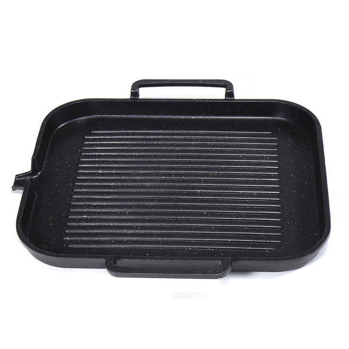 2-4 People BBQ Barbecue Aluminum Frying Grill Pan Plate Non Stick Coating Cookware Induction Cooking