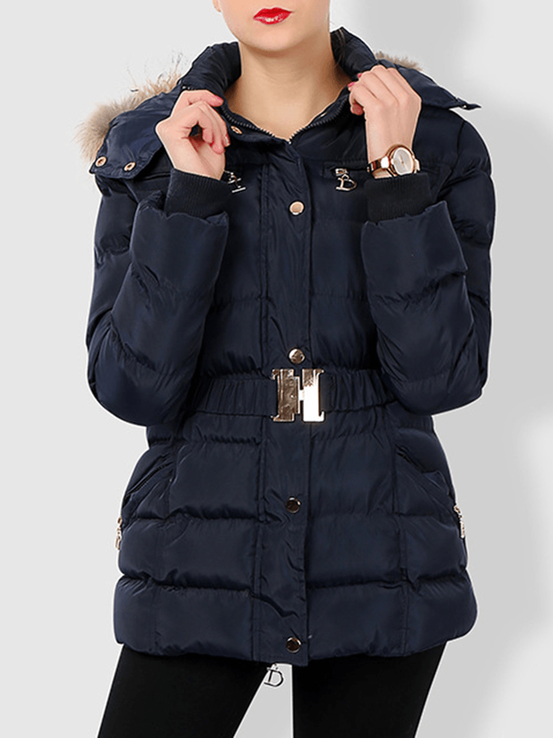 Faux Fur Hooded Quilted Coat