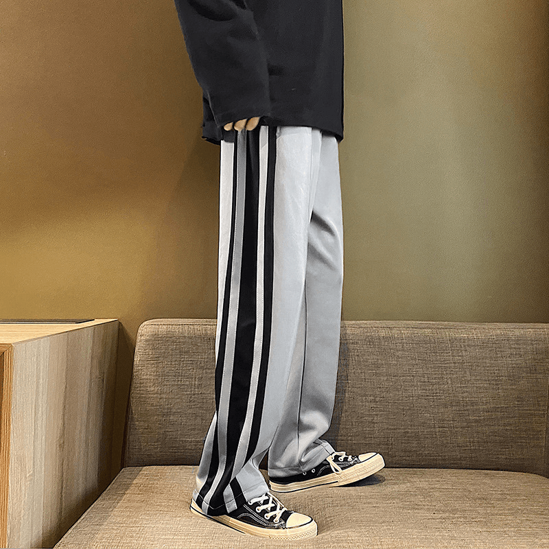 Spring Striped Mopping Pants Men'S Straight Casual Pants Trend Hip-Hop Pants