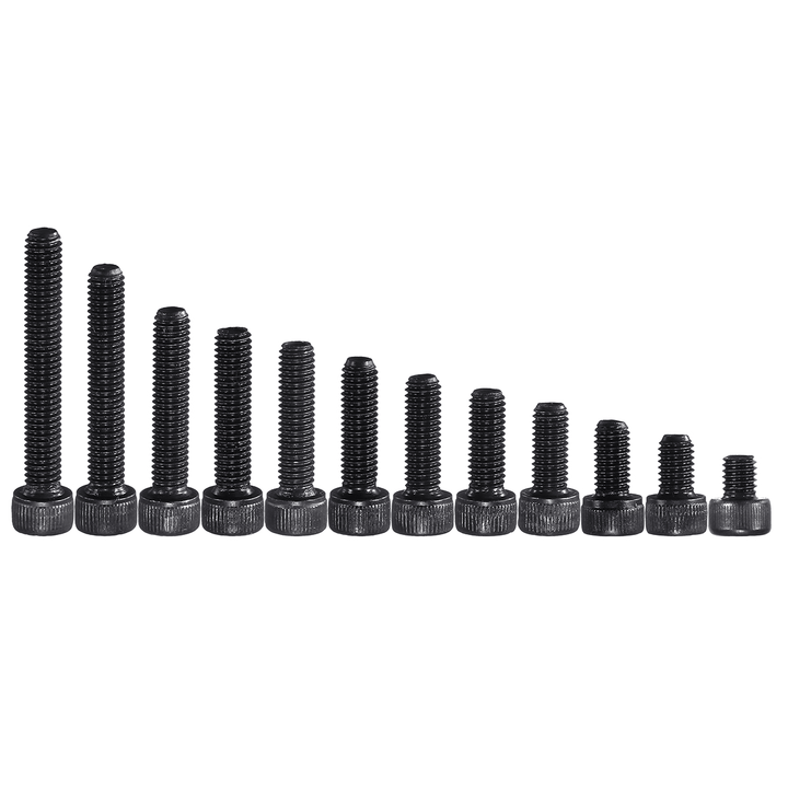 Suleve‚Ñ¢ M5CH7 140Pcs M5 12.9 Grade Carbon Steel Hex Socket Cap Head Screw Bolt 6-35Mm Set