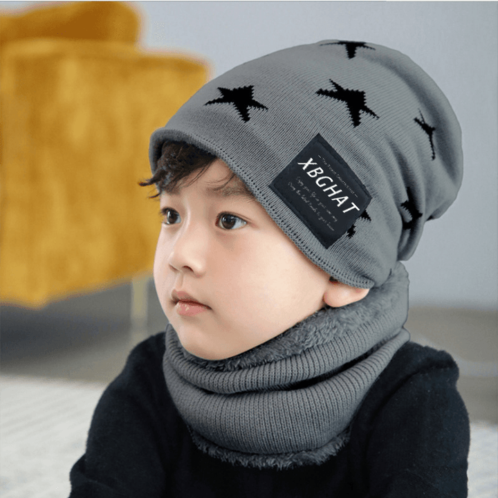 Five Pointed Star Woolen Hat Autumn and Winter Warm Knitted Parent Child Hat