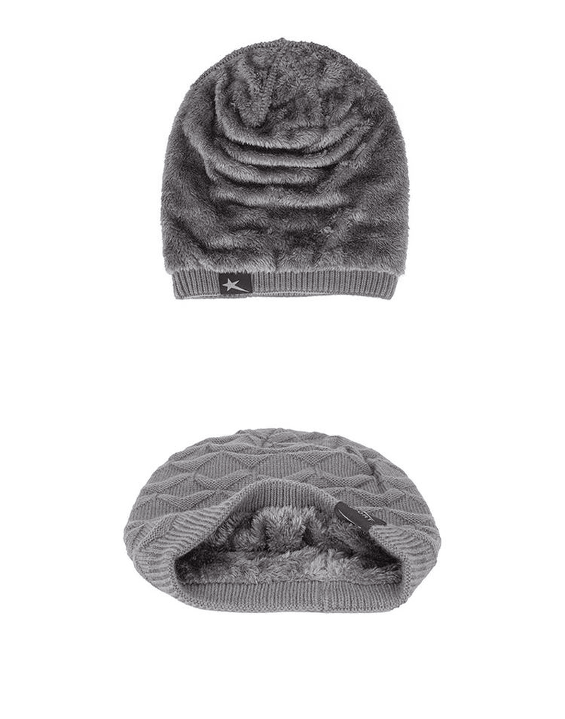 Men'S Knitted Woolen Thick Warm Toe Cap Sports Cap