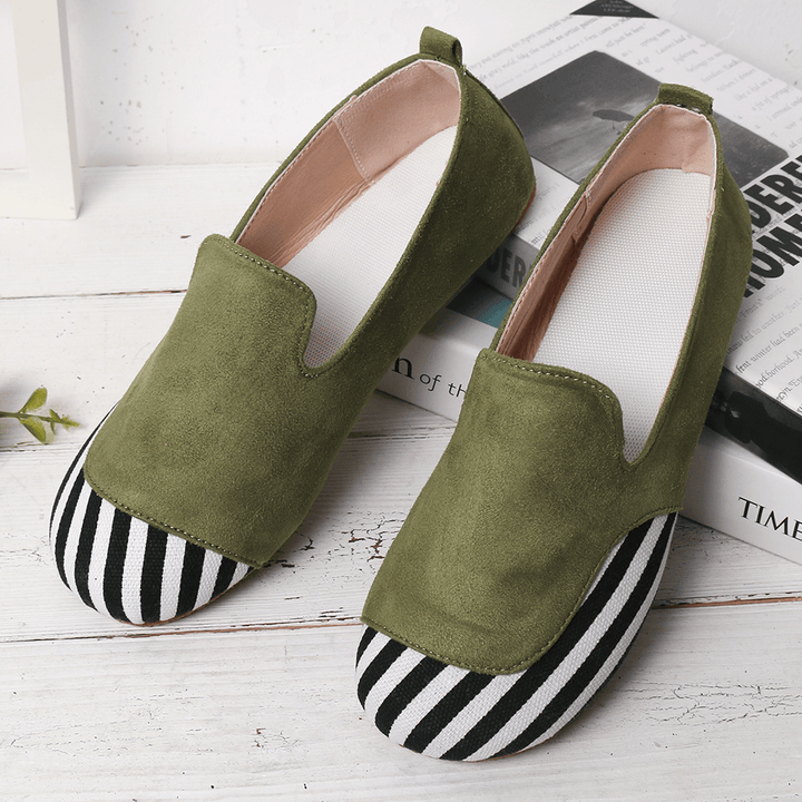 Women Casual Suede Stitching Slip on Flats