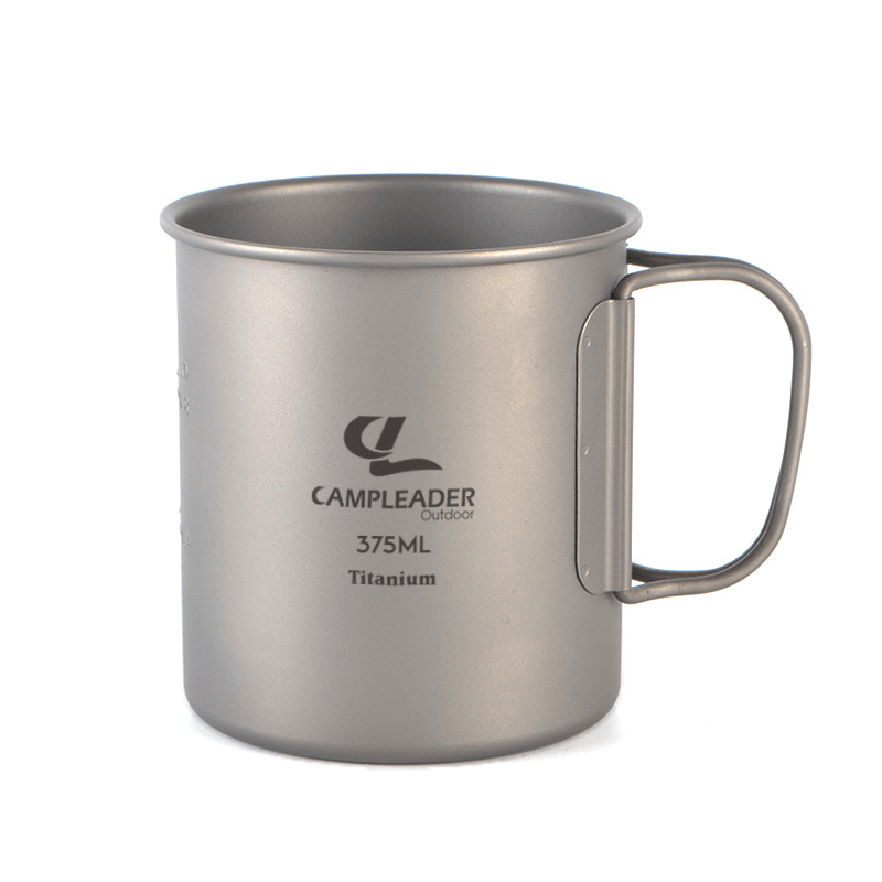 Campleader 375Ml Folding Cup Titanium Portable Drinking Water Mug Outdoor Camping Picnic BBQ Tableware